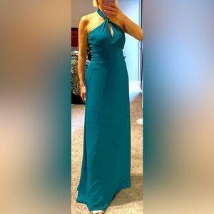 Teal Halter Maxi dress